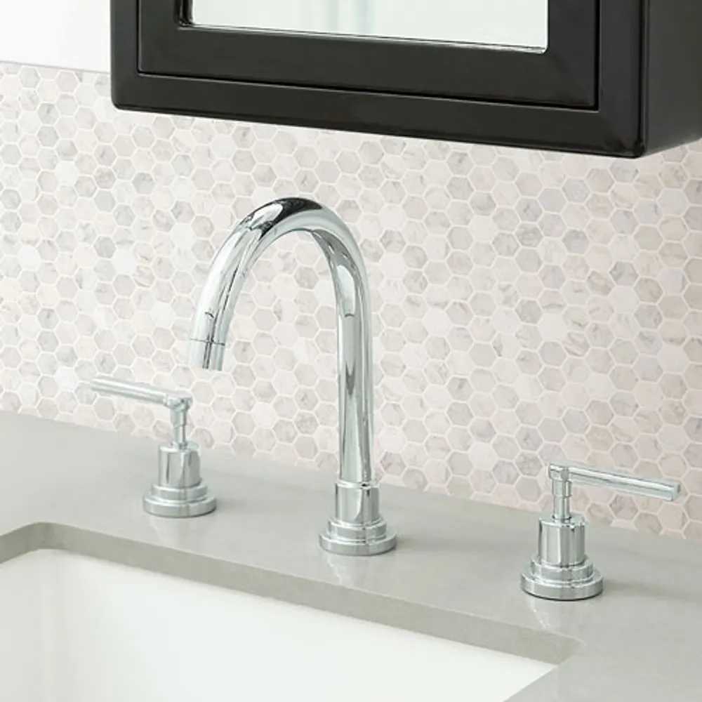 InHome Hexagon Marble Peel & Stick Backsplash Tiles - White