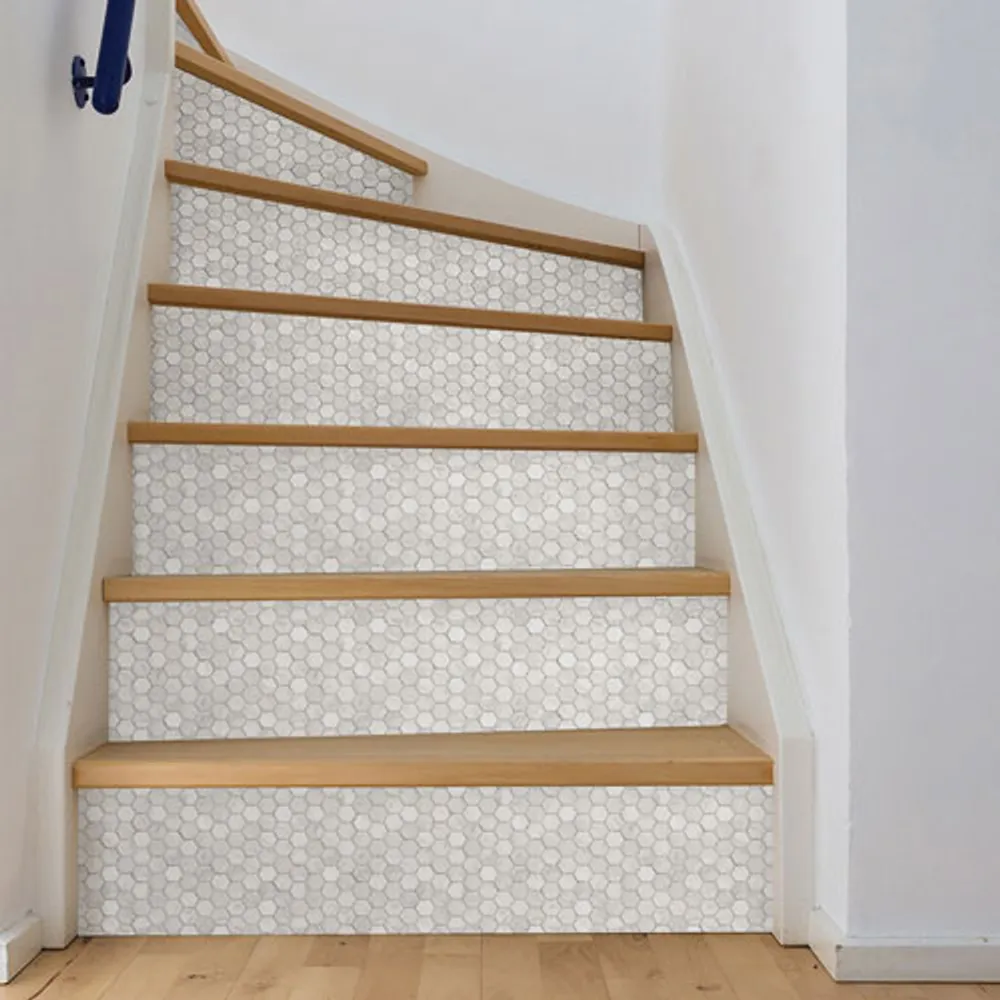 InHome Hexagon Marble Peel & Stick Backsplash Tiles - White