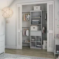 Système de rangement de garde-robe ajustable pour enfants de Little Seeds - Gris colombe