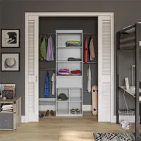 Système de rangement de garde-robe ajustable pour enfants de Little Seeds - Gris colombe