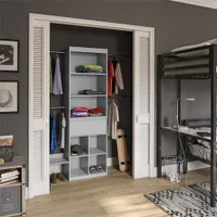 Système de rangement de garde-robe ajustable pour enfants de Little Seeds - Gris colombe