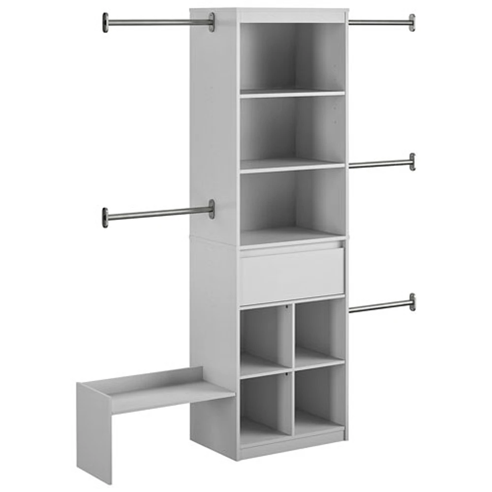 Système de rangement de garde-robe ajustable pour enfants de Little Seeds - Gris colombe