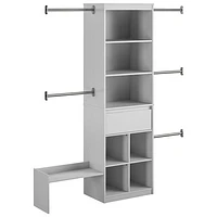Système de rangement de garde-robe ajustable pour enfants de Little Seeds - Gris colombe