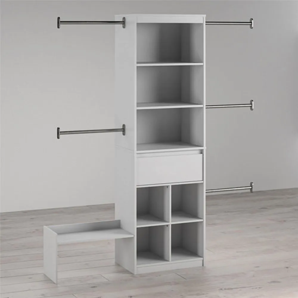 Système de rangement de garde-robe ajustable pour enfants de Little Seeds - Gris colombe