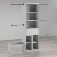 Système de rangement de garde-robe ajustable pour enfants de Little Seeds - Gris colombe