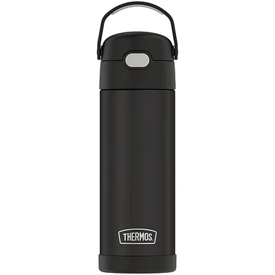 Thermos FUNtainer 350ml (12 oz.) Stainless Steel Water Bottle with Pop-up Straw - Black