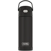 Bouteille d'eau en acier inox. 350 ml (12 oz) avec paille rabattable FUNtainer de Thermos - Noir