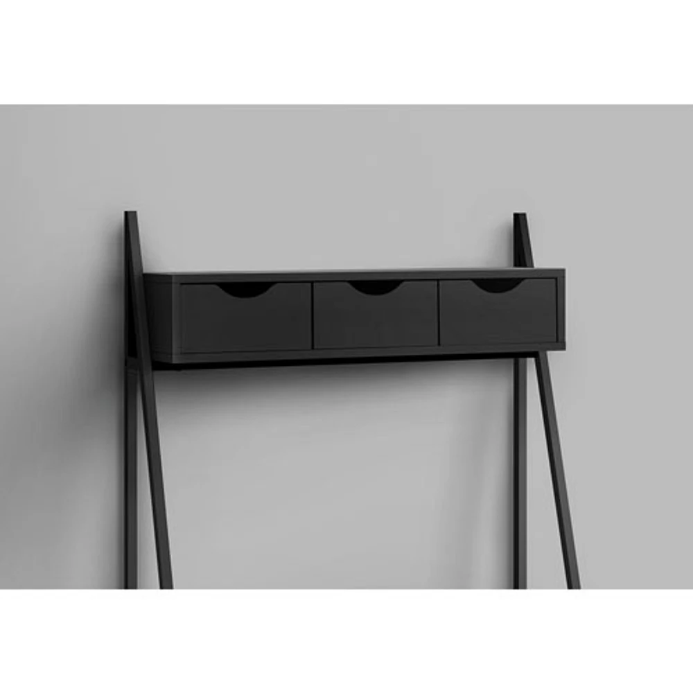 Bureau ordinateur style échelle avec 4 tiroirs de 31,5 po de largeur de Monarch - Noir