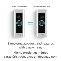 Ring Wi-Fi Video Wired Doorbell Plus - Satin Nickel
