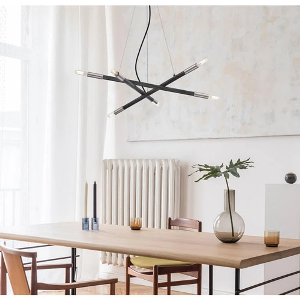 Lustre moderne et industriel de Felix - Nickel brossé