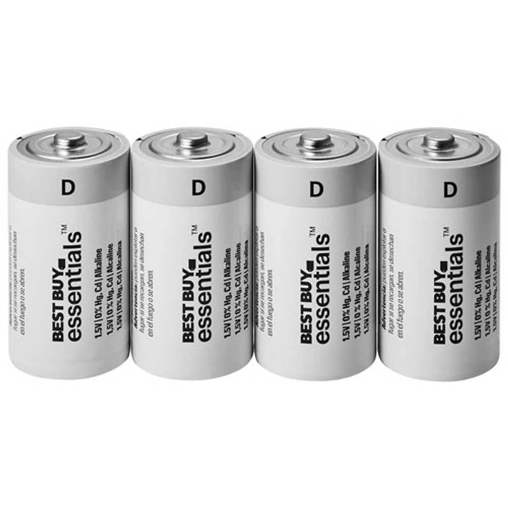 Piles alcalines D Best Buy Essentials - Paquet de 4 - Exclusivité Best Buy
