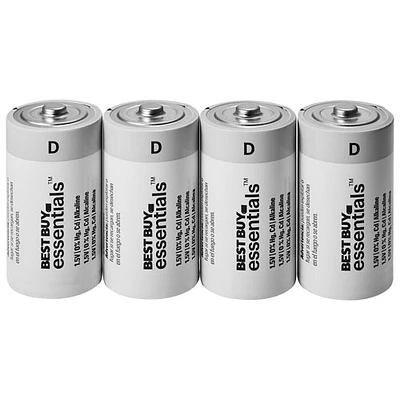 Best Buy Essentials D Alkaline Batteries - 4 Pack - Only at Best Buy