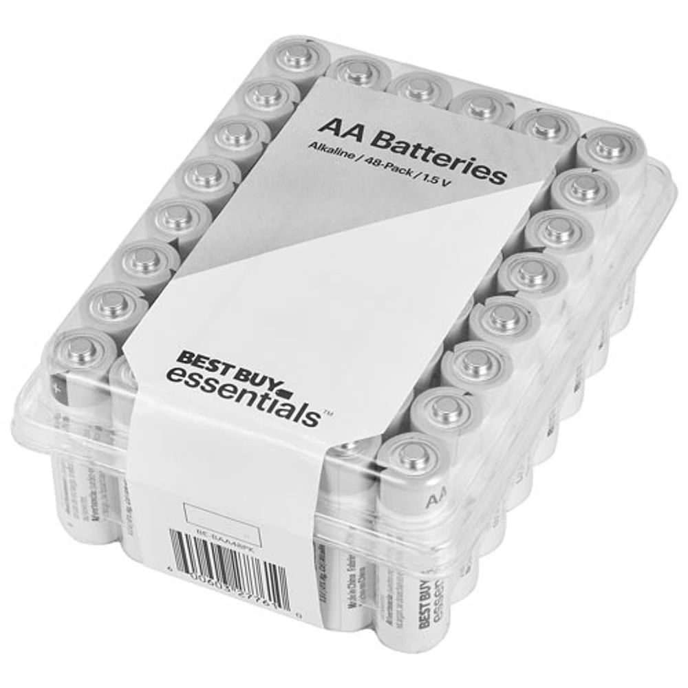 Piles alcalines AA Best Buy Essentials - Paquet de 48 - Exclusivité Best Buy