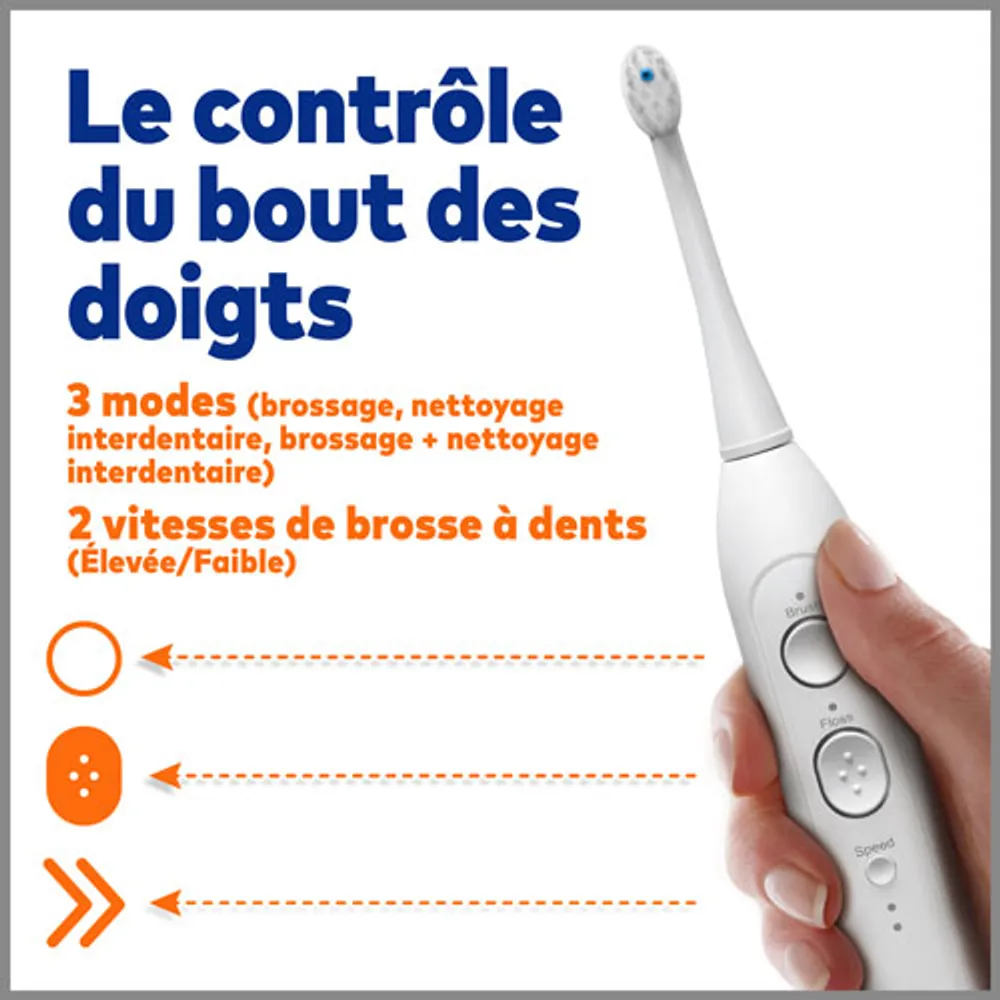 Brosse à dents électrique à hydropulseur Sonic-Fusion 2.0 de Waterpik (SF-03C010-1)