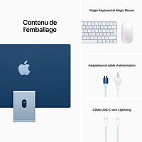 Apple iMac 24" (Spring 2021) - Blue (Apple M1 Chip / 7-Core GPU / 256GB SSD / 8GB RAM) - French