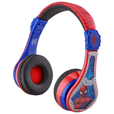 KIDdesigns Spider-Man Over-Ear Noise Cancelling Bluetooth Kids Headphones - Red