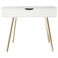 Modern 35.4"W Writing Desk with Storage - White