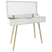 Modern 35.4"W Writing Desk with Storage - White