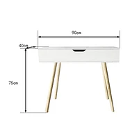 Modern 35.4"W Writing Desk with Storage - White