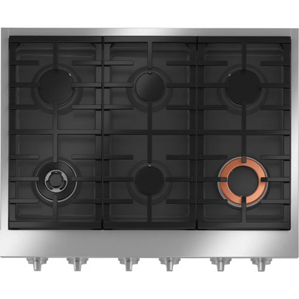 Surface de cuisson à gaz à 6 brûleurs de 36 po Café (CGU366P2TS1) - Acier inoxydable