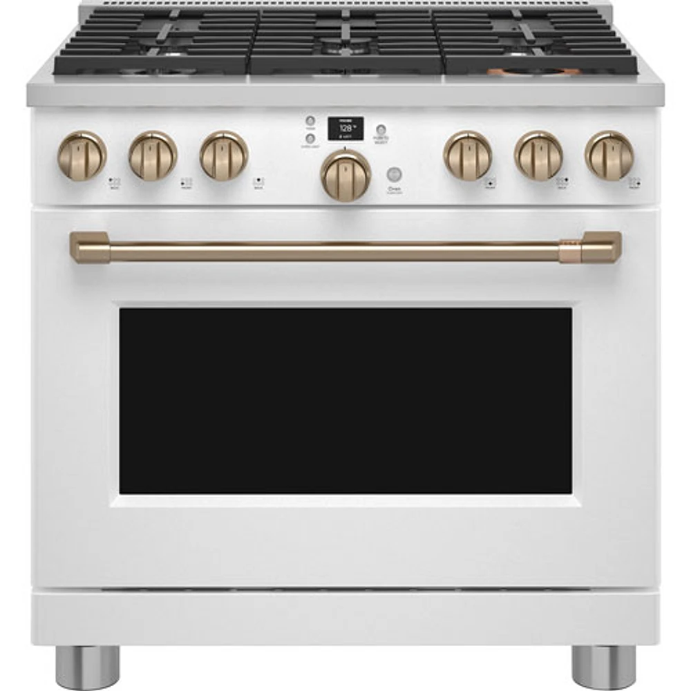 Cuisinière bicarburant autonome conv. véritable friture air 5,7 pi³ 36 po Café (C2Y366P4TW2) - Blanc