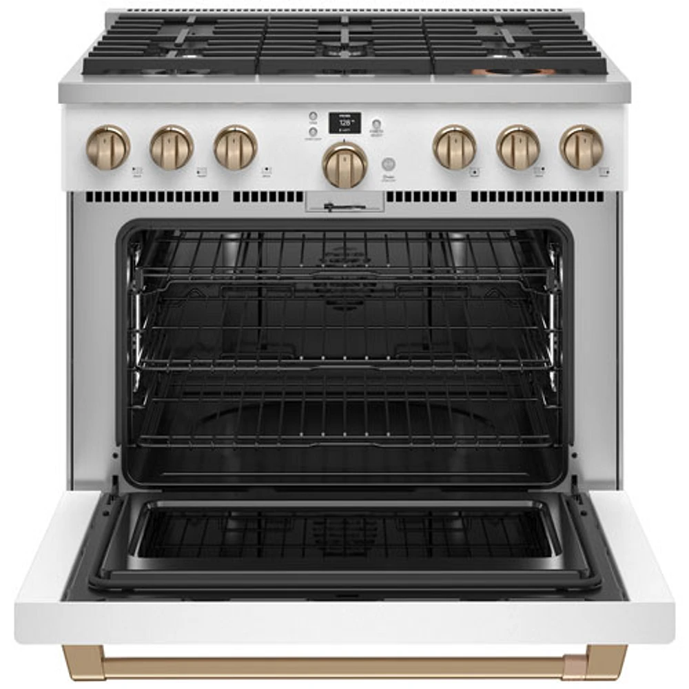 Cuisinière bicarburant autonome conv. véritable friture air 5,7 pi³ 36 po Café (C2Y366P4TW2) - Blanc