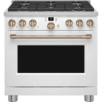 Café 36" 6.2 Cu. Ft. Fan Convection Freestanding Gas Range (CGY366P4TW2) - Matte White