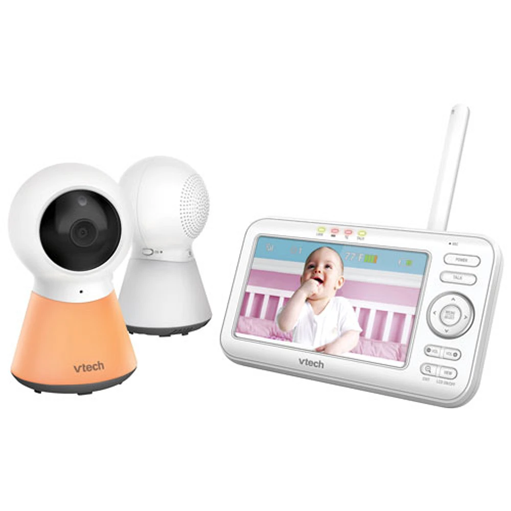 Interphone surv. 5 po/2 caméras, veilleuse, vision nocturne, comm. 2 voies de VTech (VM5254-2)