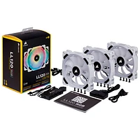 Corsair LL120 RGB LED PWM 120mm Triple Case Fan Kit - White