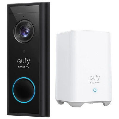 Sonnette vidéo Wi-Fi 2K d'eufy - Noir