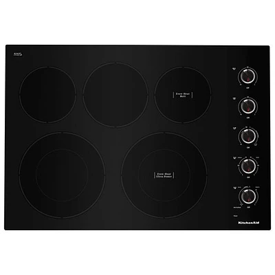 Surface de cuisson électrique 5 éléments 30 po de KitchenAid (KCES550HBL) - Noir - BO - Parfait état