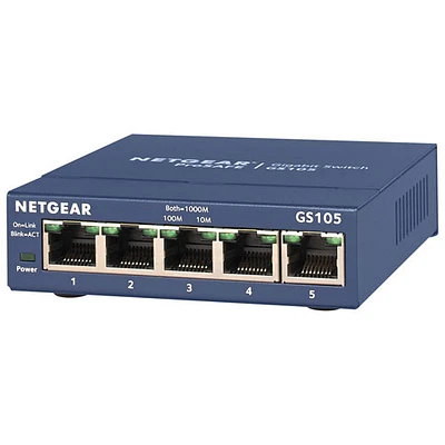 Commutateur réseau Gigabit à 5 ports de NETGEAR (GS105NA)