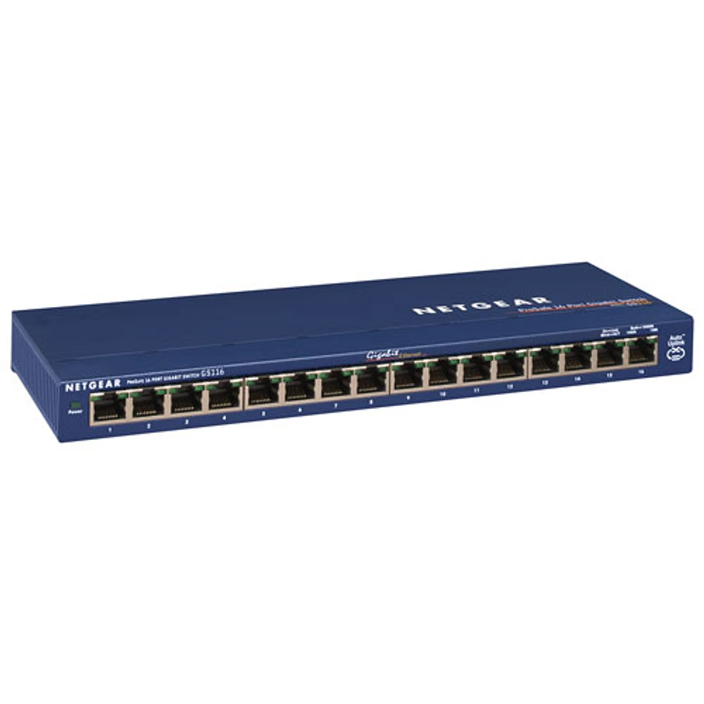 Commutateur réseau Gigabit à 16 ports ProSafe de NETGEAR (GS116NA)