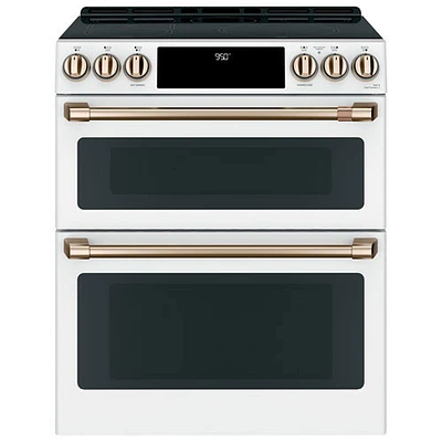 Café 30" Convection Double Slide-In Induction Range (CCHS950P4MW2) - White - Open Box - Scratch & Dent