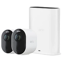 Arlo Ultra 2 Wire-Free Outdoor 4K UHD IP Security System with 2 Cameras - White