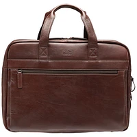 Mancini Beverly Hills Double Compartment Leather 15.6" Laptop Briefcase (95-804) - Brown