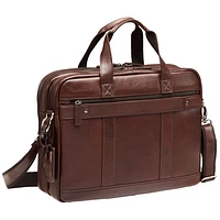 Mancini Beverly Hills Double Compartment Leather 15.6" Laptop Briefcase (95-804) - Brown