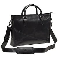 Mancini Buffalo Leather 14" Laptop Tote (99-5480) - Black