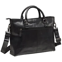 Mancini Buffalo Leather 14" Laptop Tote (99-5480) - Black