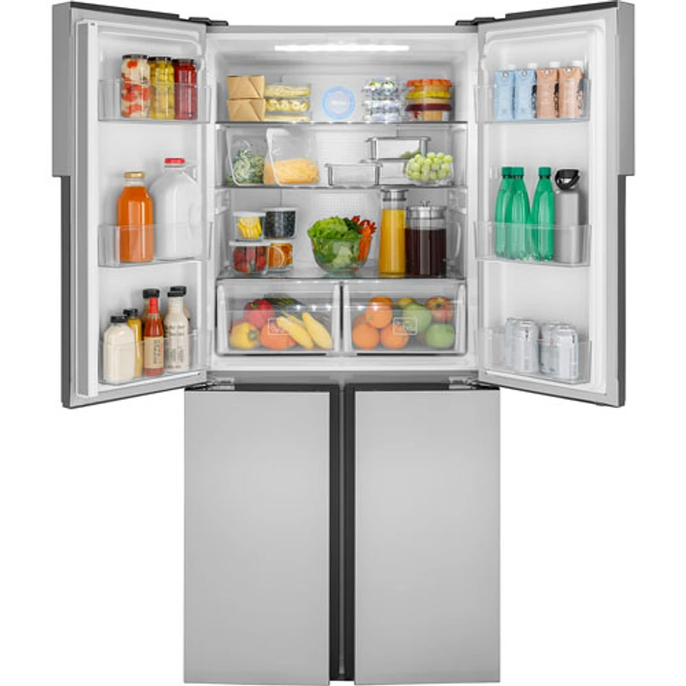 Haier 33" 16.4 Cu. Ft. 4-Door French Door Refrigerator (QHE16HYPFS) - Stainless Steel