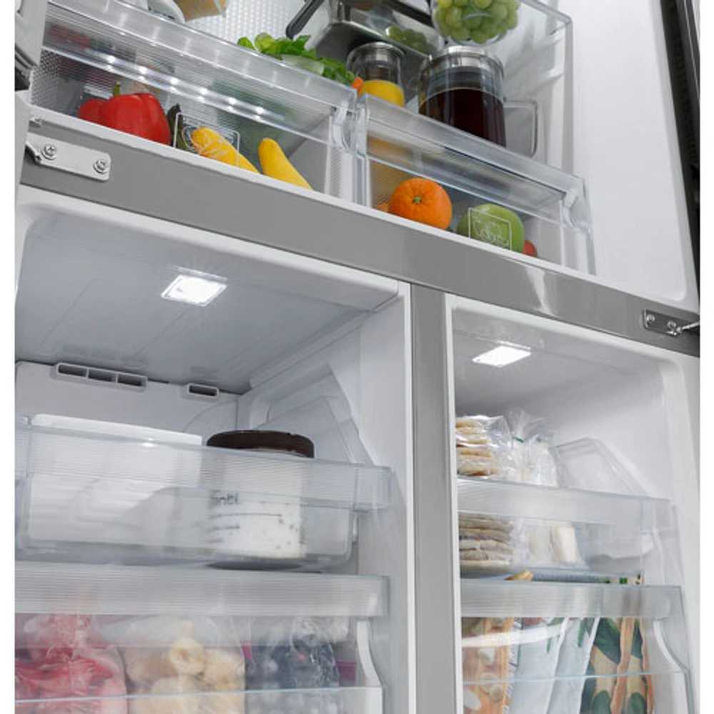 Haier 33" 16.4 Cu. Ft. 4-Door French Door Refrigerator (QHE16HYPFS) - Stainless Steel