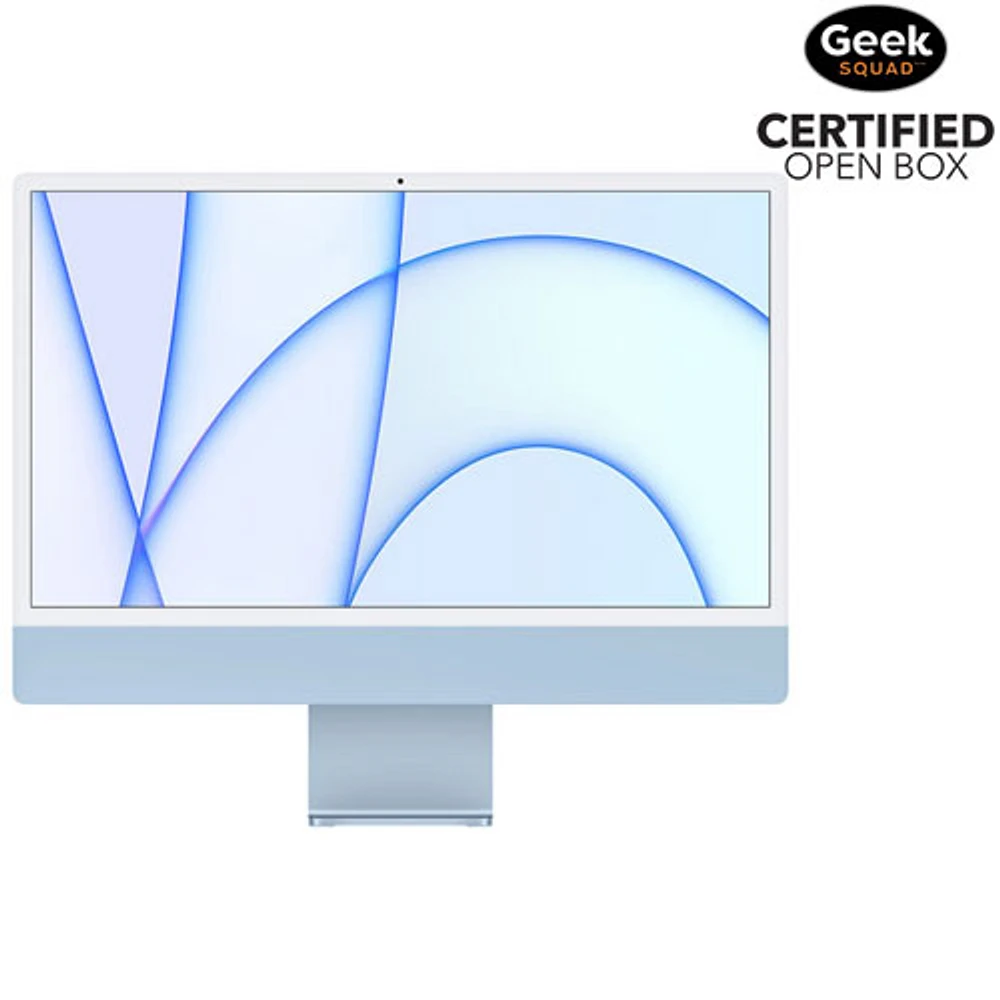 Open Box - Apple iMac 24" (Spring 2021) - Blue (Apple M1 Chip/7-Core GPU/256GB SSD/8GB RAM) - En