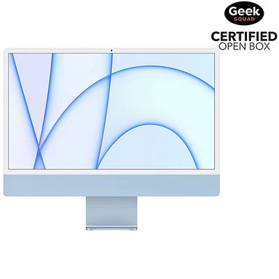 Open Box - Apple iMac 24" (Spring 2021) - Blue (Apple M1 Chip/7-Core GPU/256GB SSD/8GB RAM) - En