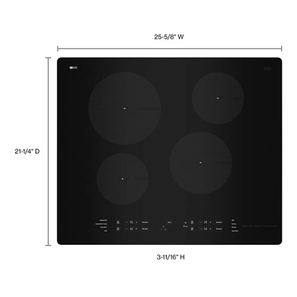 Surface de cuisson à induction de 24 po à 4 éléments de Whirlpool (UCIG245KBL) - Noir
