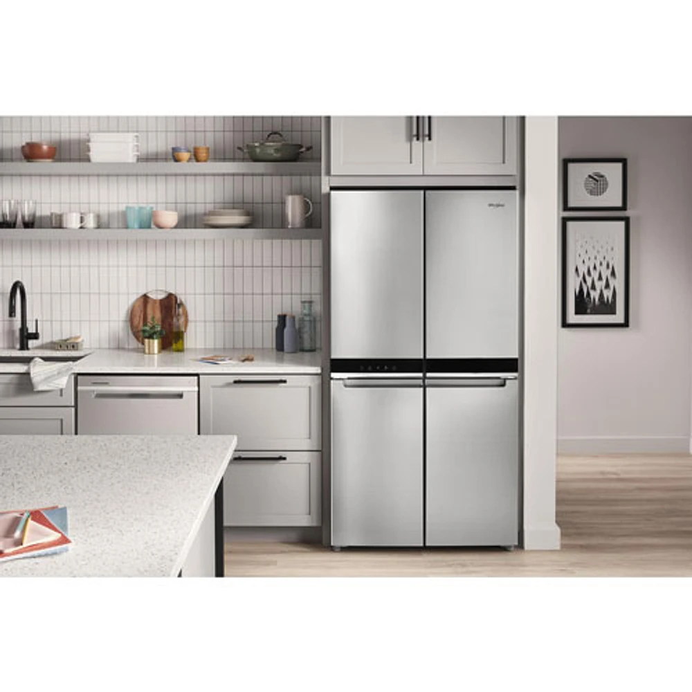 Réfrigérateur à deux portes et à profondeur de comptoir de 19,4 pi³ et 36 po avec distributeur de glaçons de Whirlpool (WRQA59CNKZ) - Inox