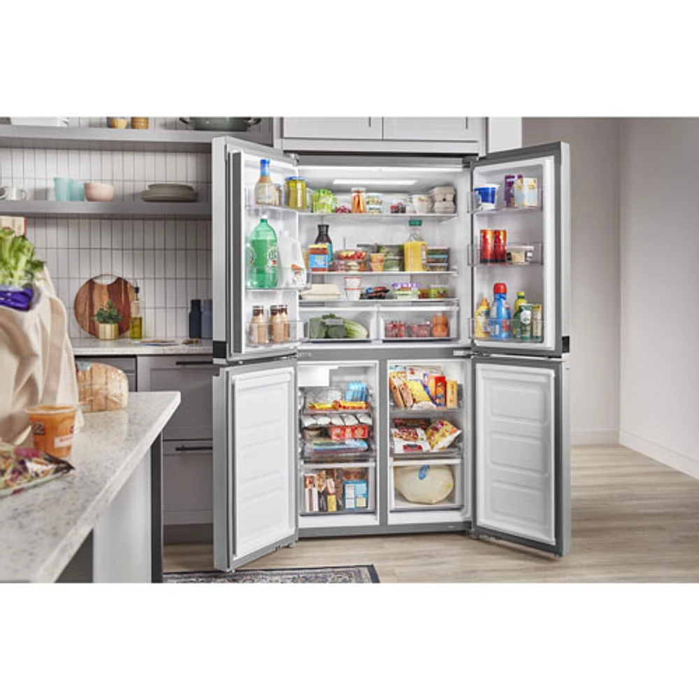 Réfrigérateur à deux portes et à profondeur de comptoir de 19,4 pi³ et 36 po avec distributeur de glaçons de Whirlpool (WRQA59CNKZ) - Inox