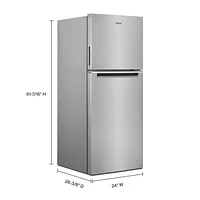 Réfrigérateur à congélateur supérieur 11,6 pi³ 25 po de Whirlpool (WRT112CZJZ) - Acier inoxydable