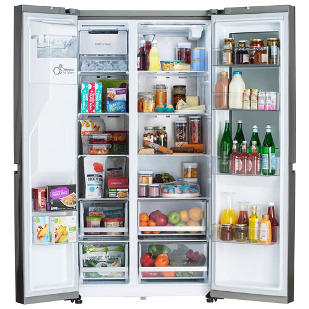 LG 36" 27.1 Cu. Ft. Intaview Side-by-Side Refrigerator w/ Water & Craft Ice Dispenser (LRSOS2706S) - Stainless