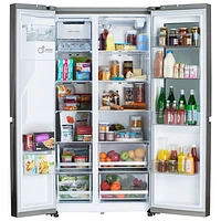 LG 36" 27.1 Cu. Ft. Intaview Side-by-Side Refrigerator w/ Water & Craft Ice Dispenser (LRSOS2706S) - Stainless