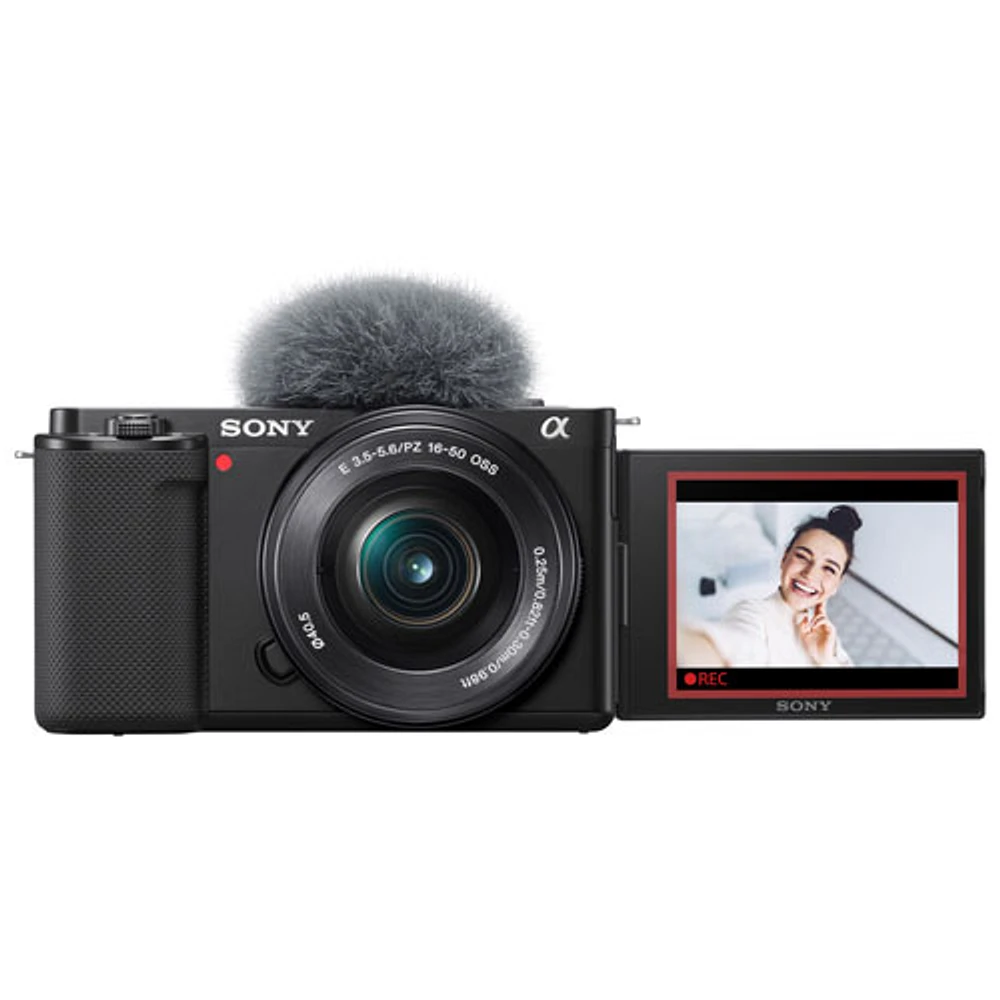 App. sans miroir APS-C Alpha ZV-E10/obj. interchangeable de Sony pour vlogues + obj.16-50 mm-Noir
